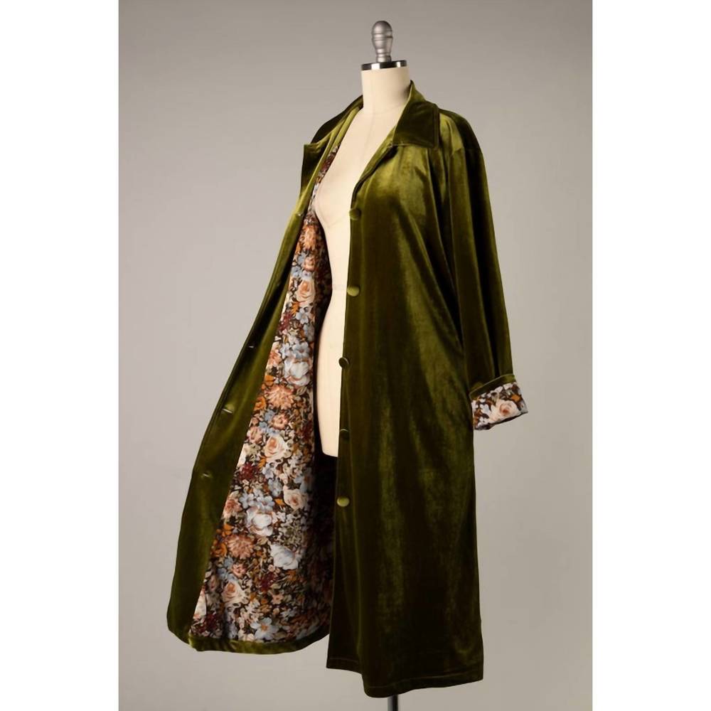 NEW ELLISON the velvet duster in green